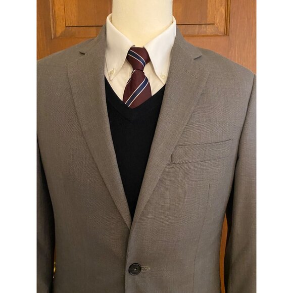 Nautica Slim Fit Sport Coat Mens 38L Mid-Brown/Taupe Two-Button Jacket Blazer - Picture 2 of 16
